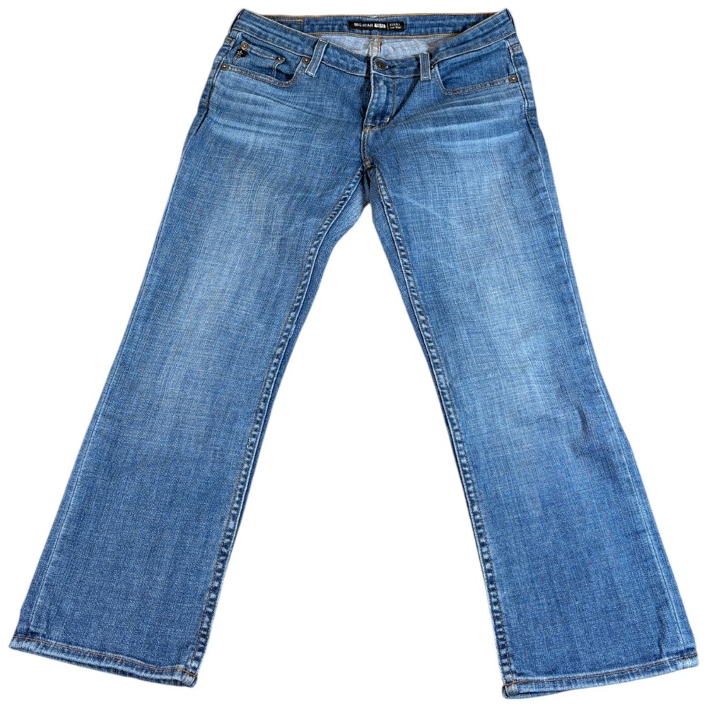 Big Star Rikki Jeans Womens 28 (29x25) Blue Denim Medium Wash Low Rise Straight‎